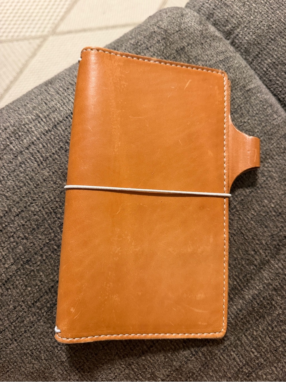Classic Tan Leather Travel Notebook with Elastic Band